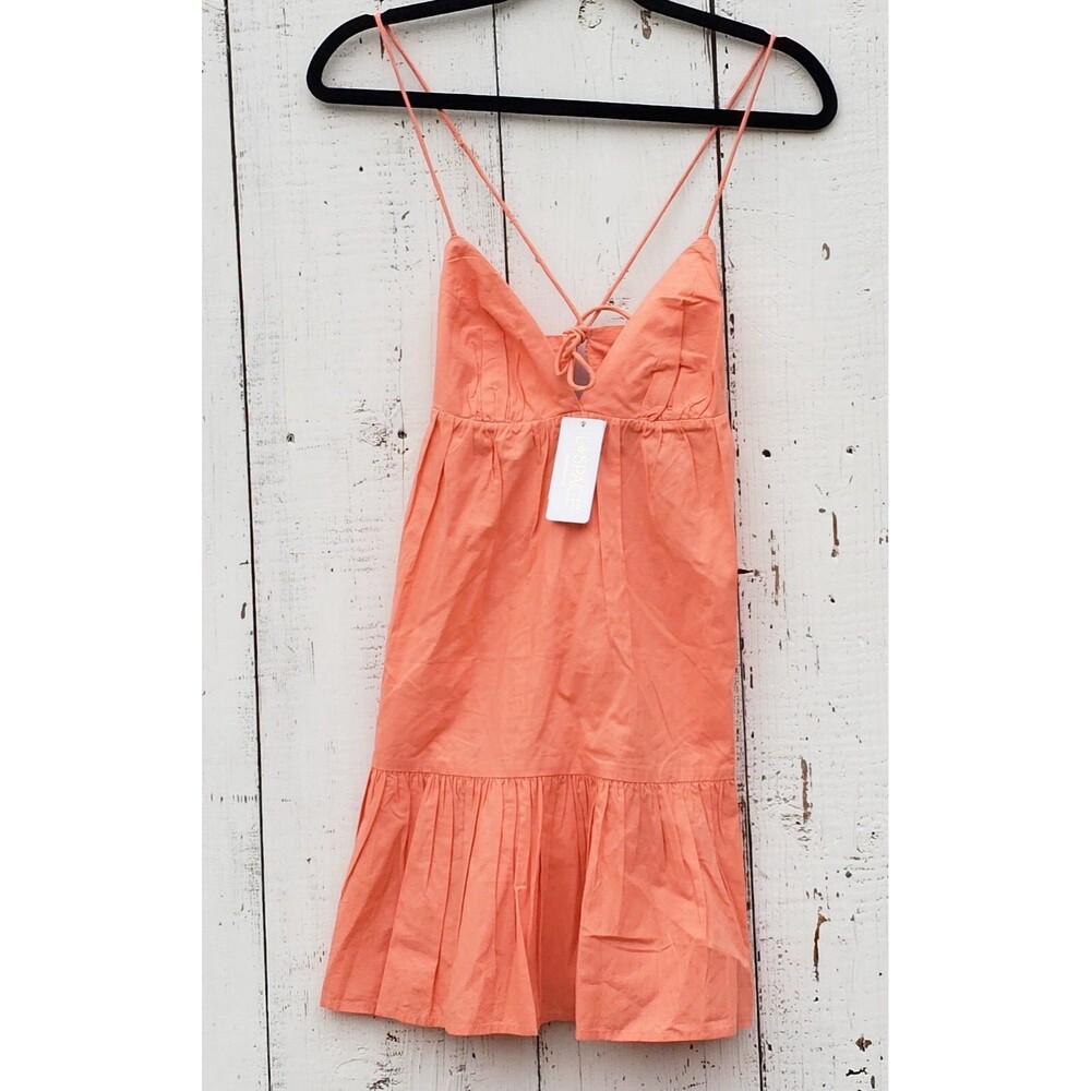 L*Space Nora Mini Dress in Peach Coral Size Small NWT Spaghetti Straps PLS READ